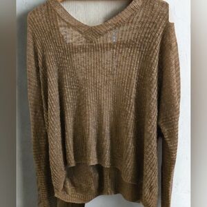 Womens Altar'd State Pull Over Sweater open back Brown SzM Long Sleeve Soft Fall